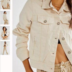 Free People Cream Denim Jacket